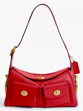 COACH Turnlock Haversack Bag, SCARLET RED